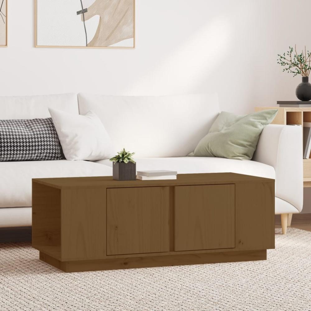 vidaXL Couchtisch Honigbraun 110x50x40 cm Massivholz Kiefer [814432] Bild 1