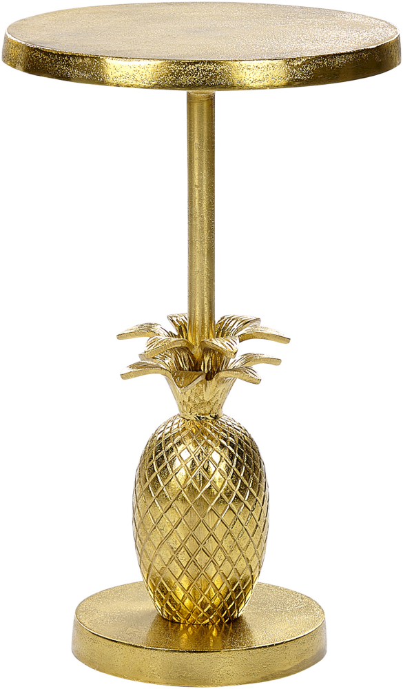 Beistelltisch Aluminium gold Ananas-Design rund ⌀ 29 cm PANNOUVRE Bild 1