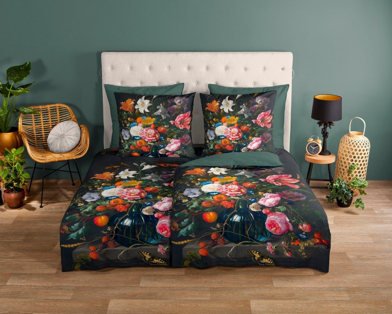 Good Morning Renforcé Bettwäsche 155 X 220 cm + 1- 80 X 80 cm Deja flowers bunt Bild 1