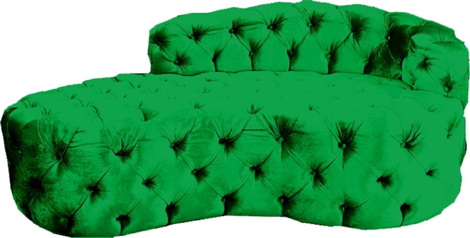 Casa Padrino Luxus Chesterfield Samt Chaiselongue Grün Bild 1