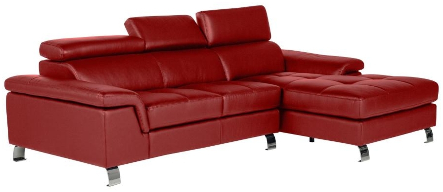 Vente-unique - Ecksofa Leder - Ecke Rechts - Rot - MISHIMA Bild 1