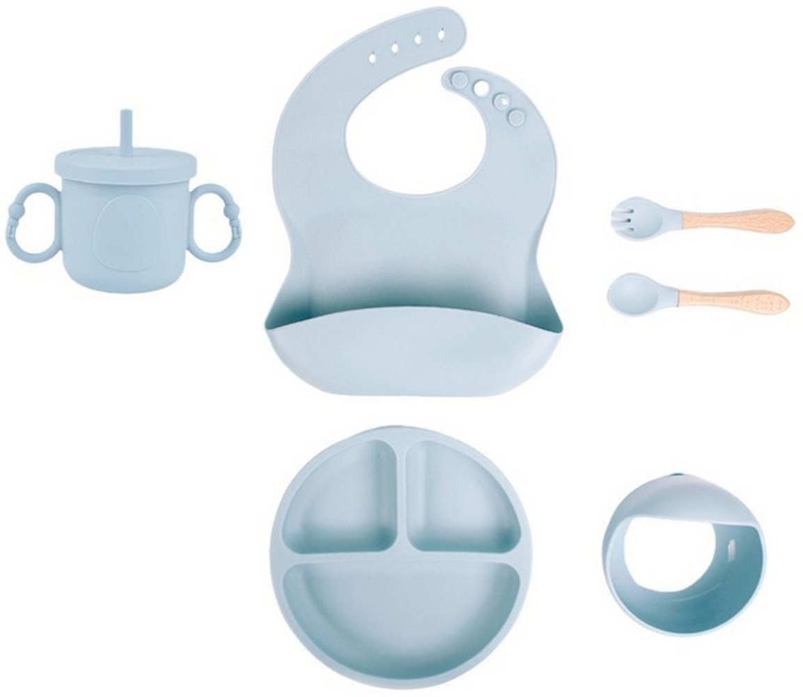 NATICY Kindergeschirr-Set Baby Geschirrset mit Saugnapf, Silikon Baby Essen Set mit Kinderteller Bild 1