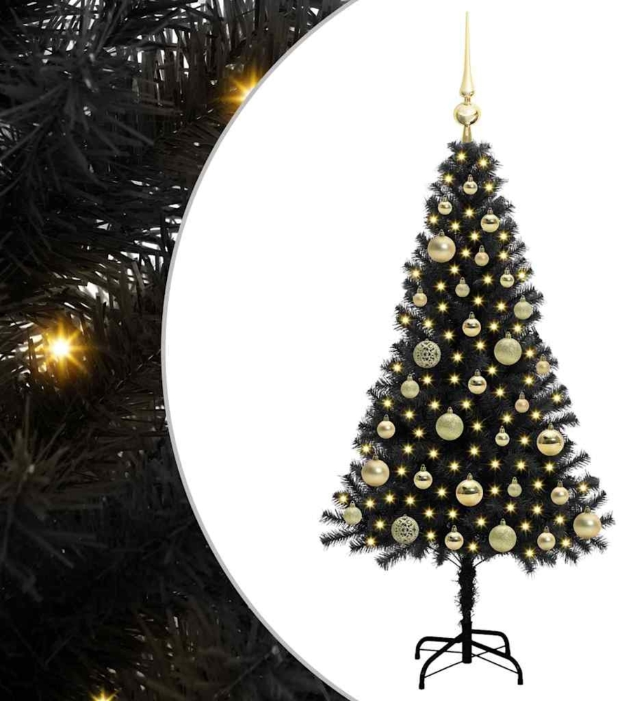 vidaXL Weihnachtsbaum mit 150 LEDs mit Ständer Schwarz 120 cm PVC 3396460 Bild 1