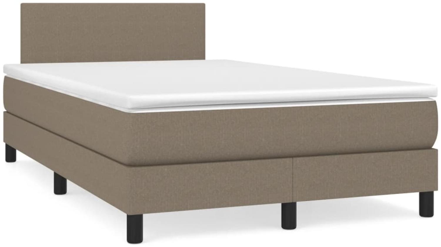 vidaXL Boxspringbett mit Matratze & LED Taupe 120x190 cm Stoff 3270029 Bild 1