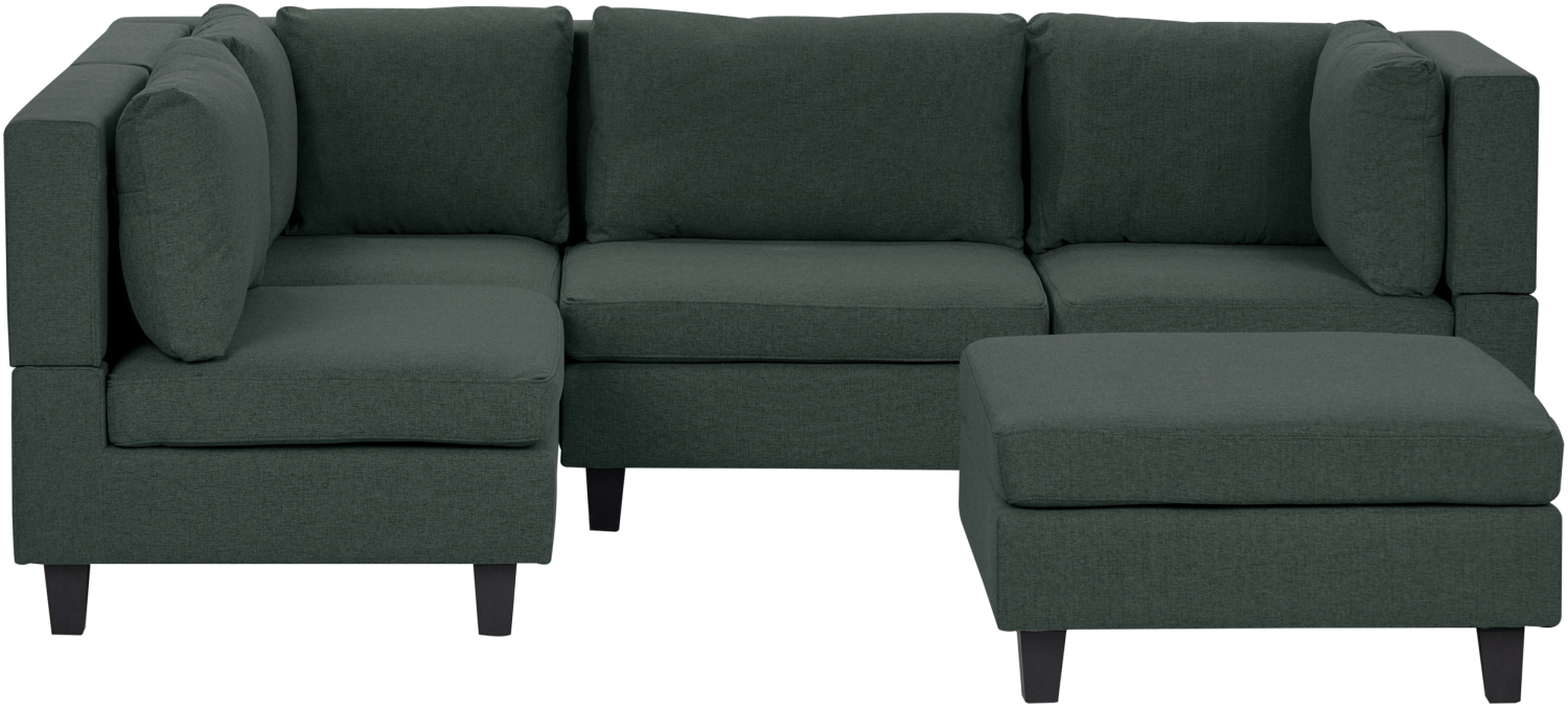 Beliani 'Unstad' Sofa, Grün, Stoff, 72 x 152 x 228 cm, mit Ottomane, Rechts Bild 1