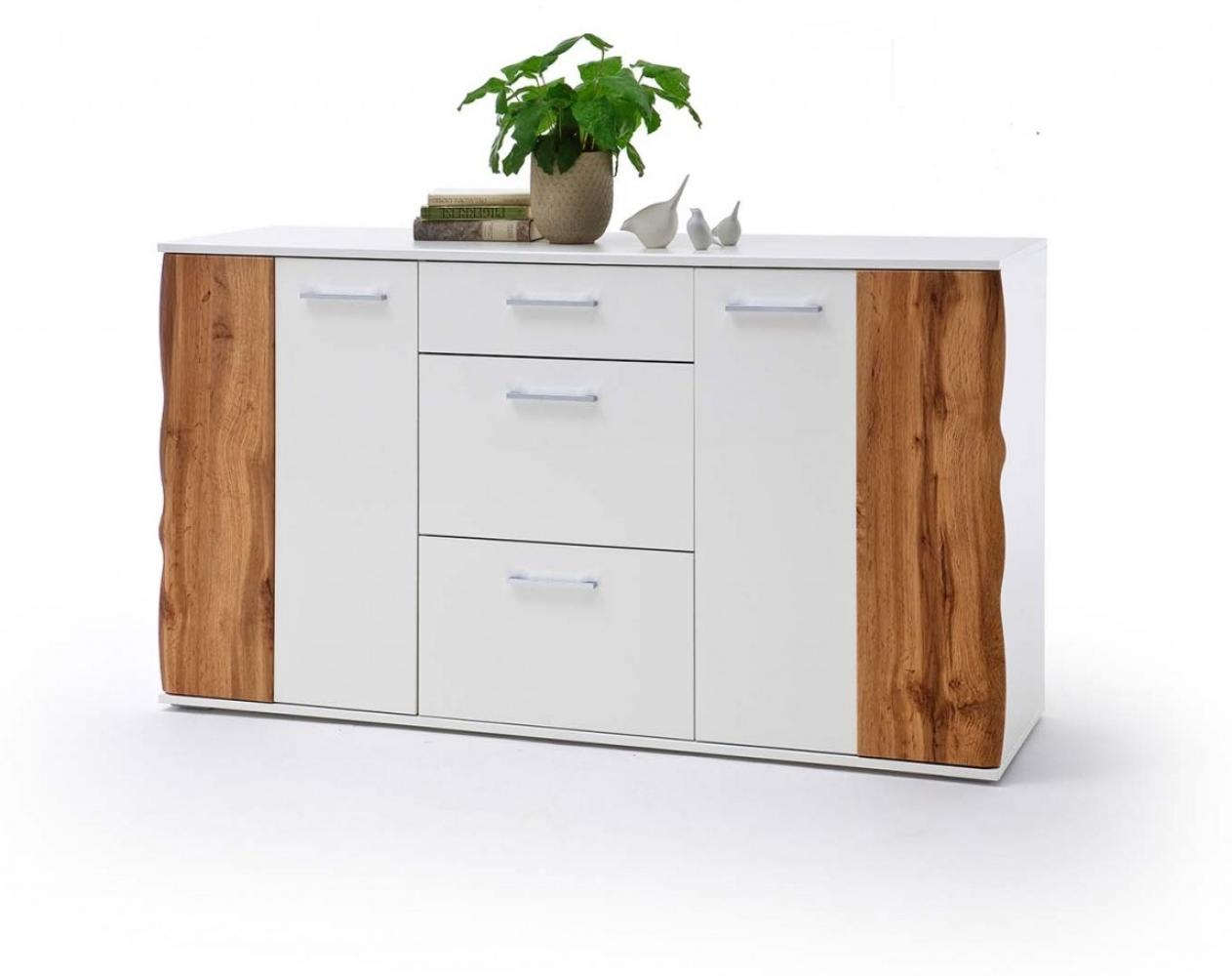 Sideboard Granada - Weiß Hochglanz / Wotan Eiche Bild 1