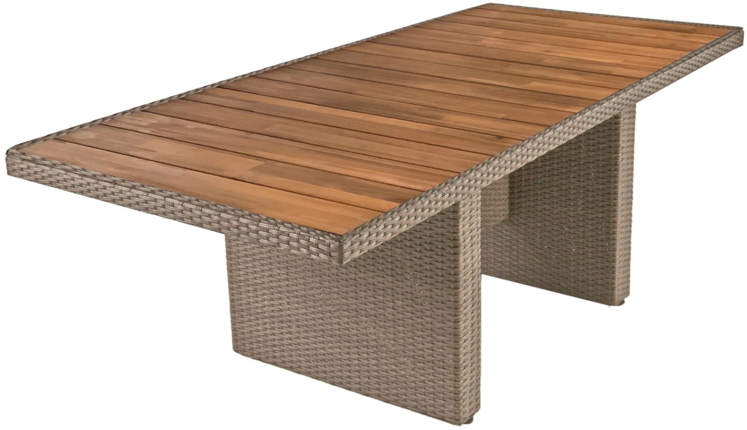 Tisch BRAGA 220cm braun Polyrattan Akazie Gartentisch Garten Gartenmöbel Möbel Bild 1