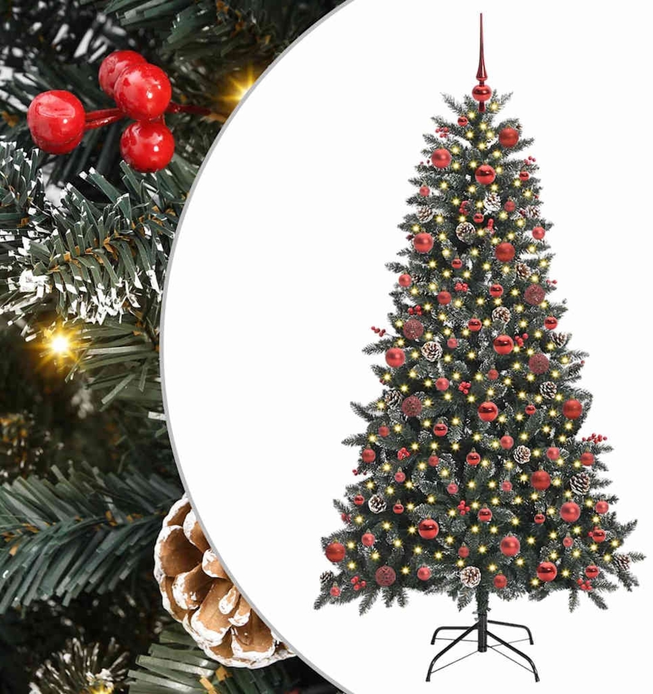 vidaXL Künstlicher Weihnachtsbaum Grün 180 cm PVC, Plastik und Stahl 3395880 Bild 1