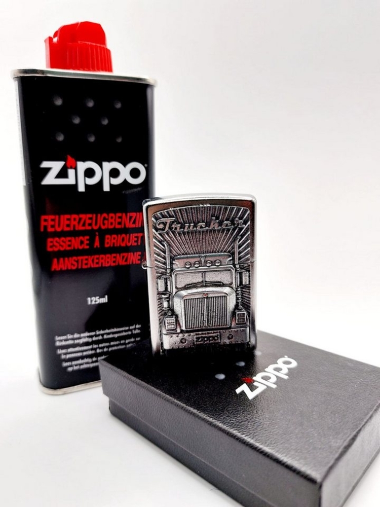 Zippo Feuerzeuge Trucker Emble LKW Street Chrome windfestes Feuerzeug (inkl. original Zippo Benzin), in einer Geschenkbox verpackt Bild 1