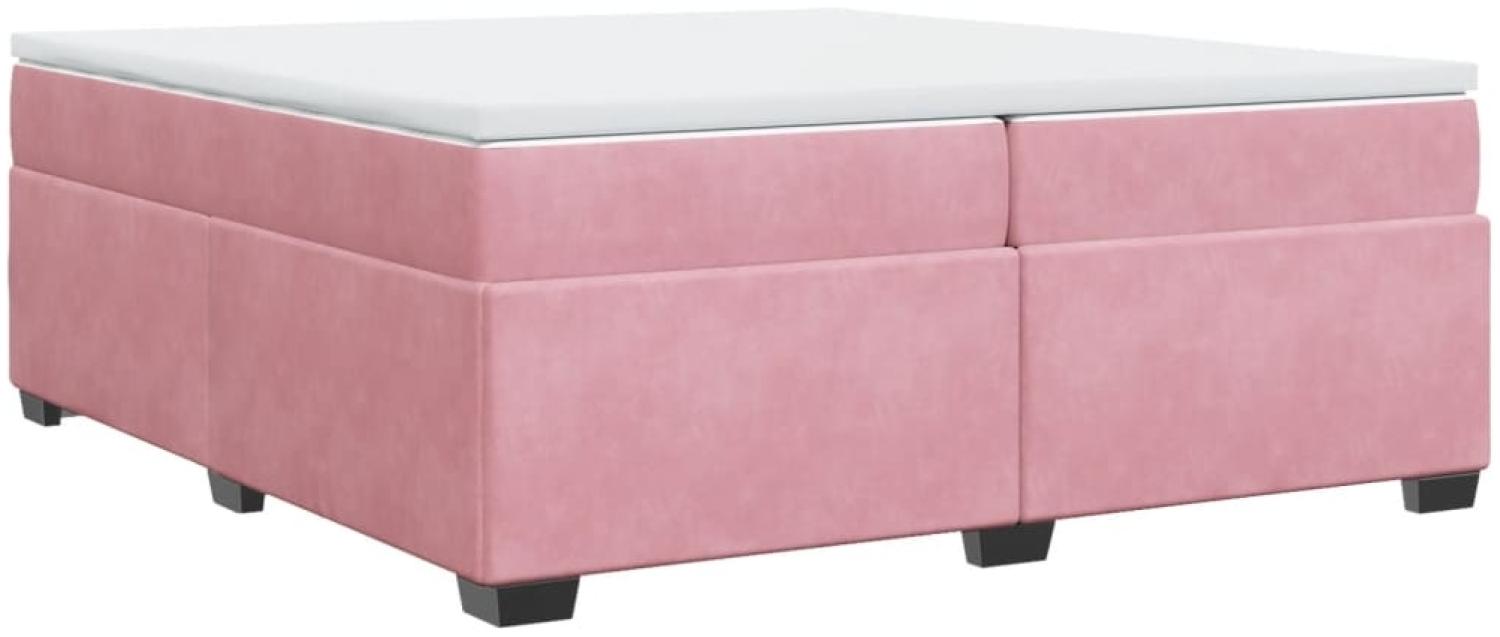 vidaXL Boxspringbett mit Matratze Rosa 200x200 cm Samt 3285310 Bild 1