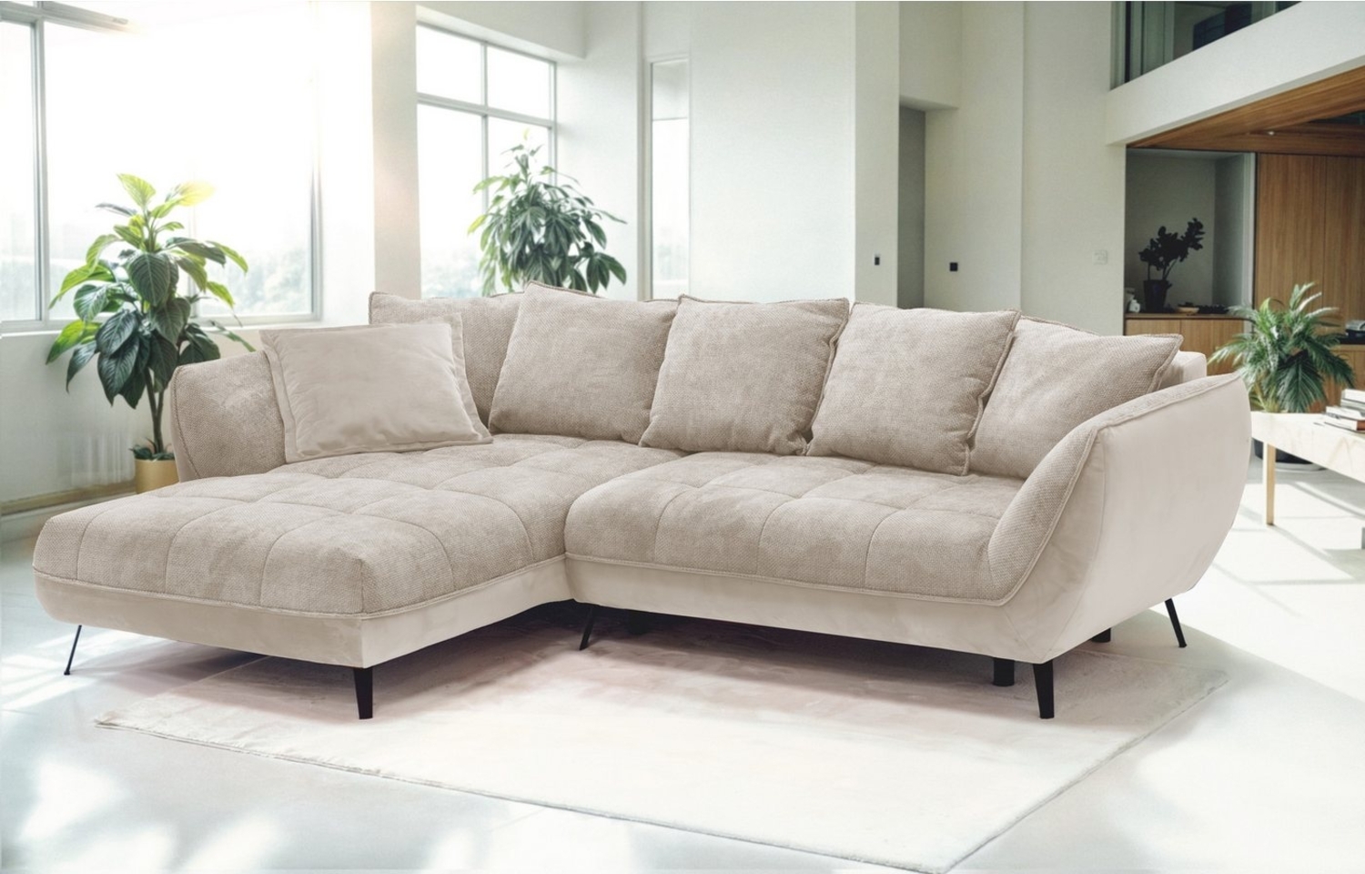 exxpo - sofa fashion Ecksofa Midway mit einfacher Easy-Lift-Bettfunktion, bequem und modern, inkl. Bettfunktion und praktischem Bettkasten, L-Form Bild 1