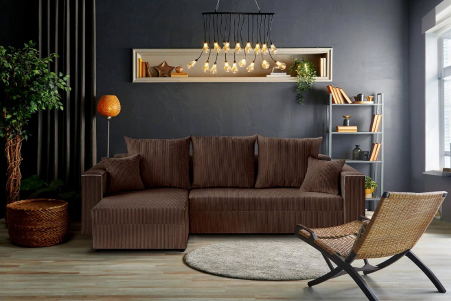 Beautysofa Ecksofa HAMLET, inkl. Schlaffunktion, Bettkasten, universelle Lounge-Ecke, stilvoll L-förmiges Schlafsofa Bild 1