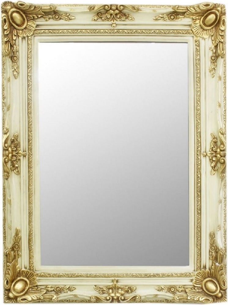 Casa Padrino Barock Spiegel Creme / Gold 90 x 10 x H. 120 cm - Handgefertigter Wandspiegel im Barockstil - Garderoben Spiegel - Wohnzimmer Spiegel - Barock Möbel Bild 1