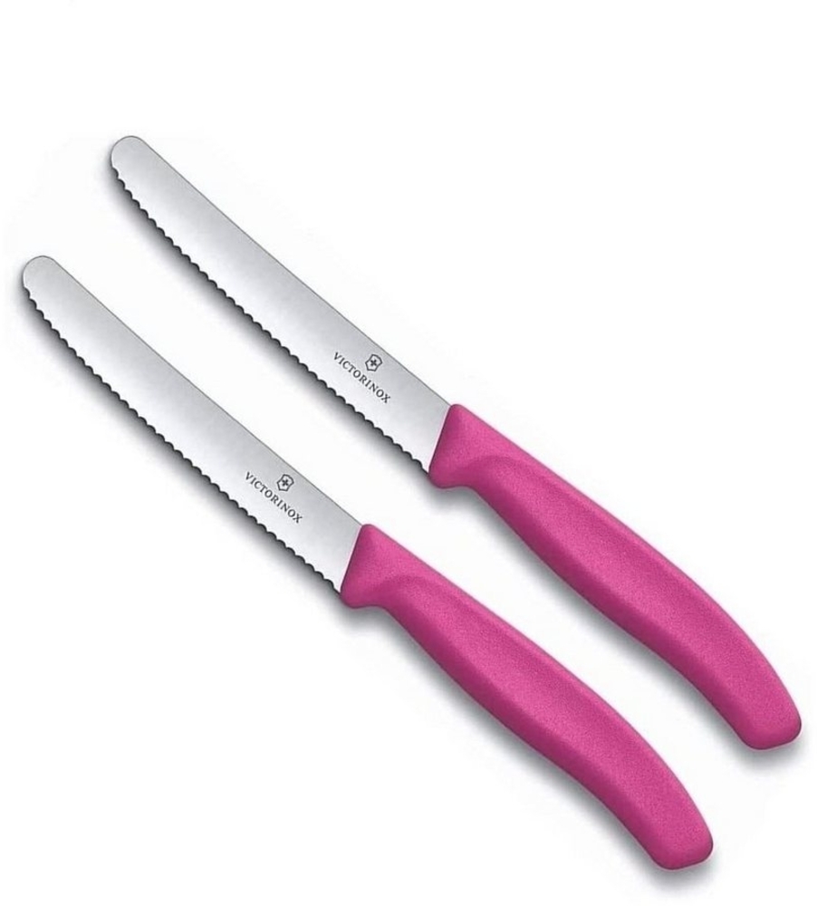 Victorinox Tafelmesser Küchenmesser Set, 2-teilig, pink, Swiss Classic (2 Stück), ergonomischer Griff, ideal für Präzisionsarbeiten in der Küche Bild 1