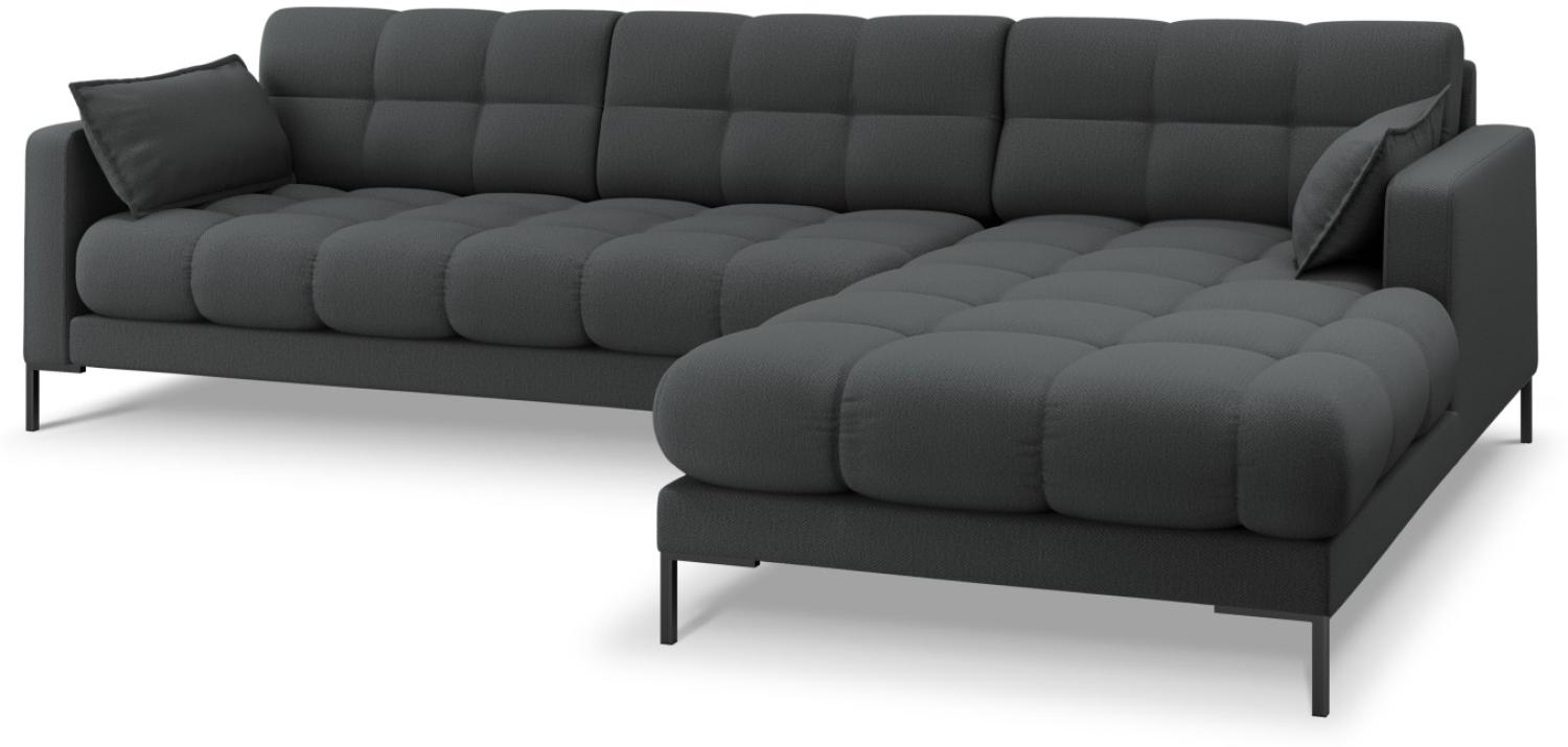 Micadoni 5-Sitzer Ecke rechts Sofa Mamaia | Bezug Dark Grey | Beinfarbe Black Metal Bild 1