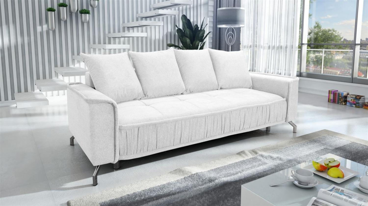 Schlafsofa Sofa 3-Sitzer FLORENCE Stoff Bubble Creme Bild 1