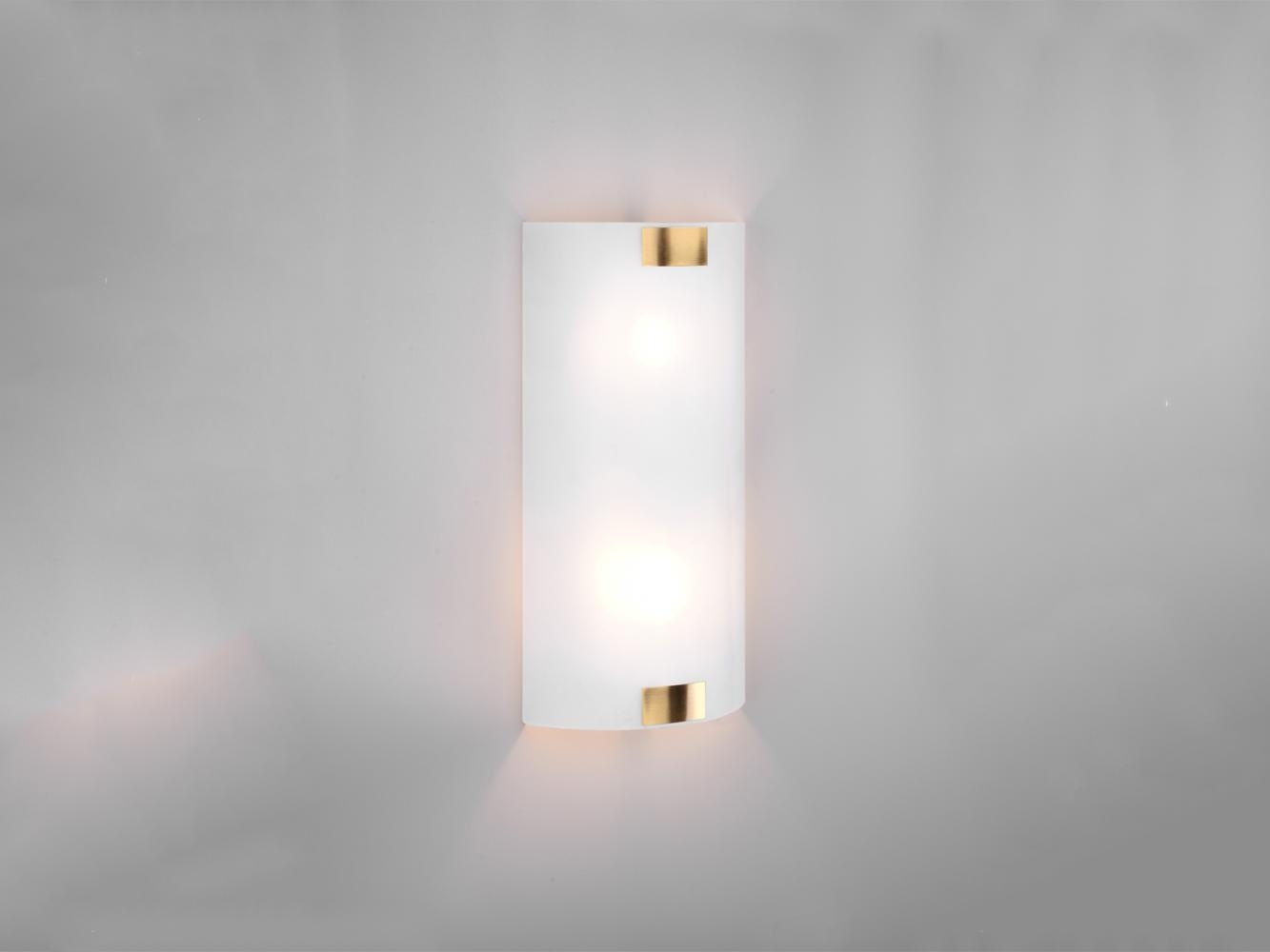 TRIO Leuchten LED Wandleuchte, LED wechselbar, Warmweiß, innen flach Lampenschirme Glas für Treppenhaus Designklassiker, H 40cm Bild 1