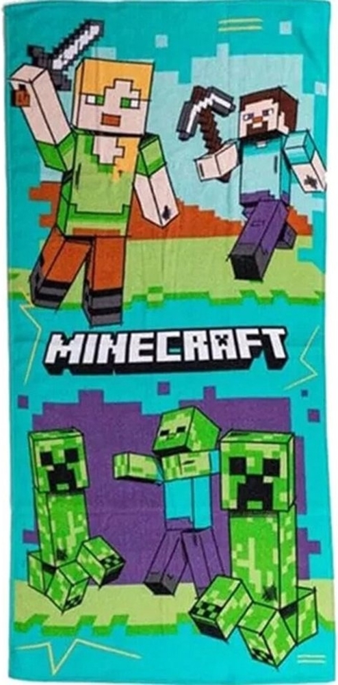 Minecraft Badetuch Minecraft Battle Badetuch, Strandtuch 70x140cm 100% Baumwolle, 100% Baumwolle (1-St) Bild 1
