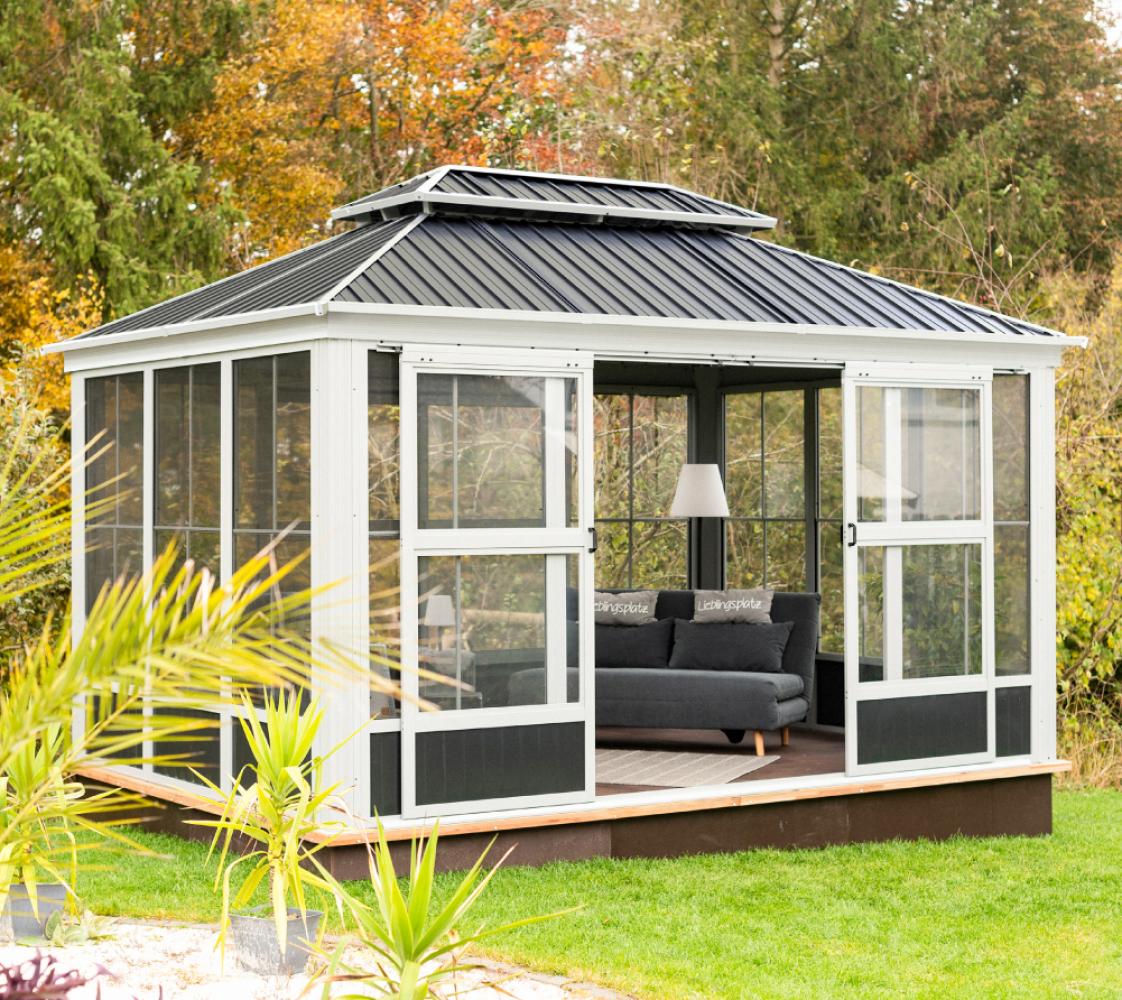 Sojag Aluminium Pavillon & Kaltwintergarten Olan 1014 | Beige | 436x311x291 cm Bild 1