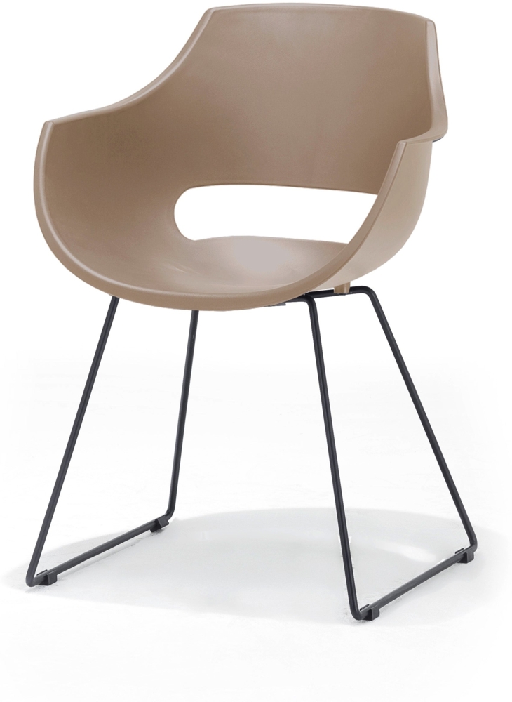 4er Set Schalenstuhl Rockville II - Taupe / Schwarz Bild 1