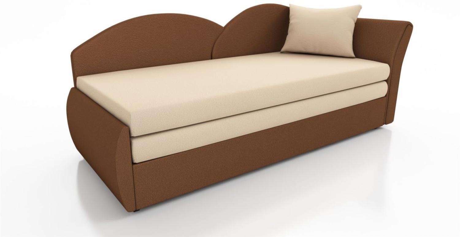 Sofa Schlafsofa inklusive Bettkasten ALINA / L- Stoff Alova Braun / Creme Bild 1