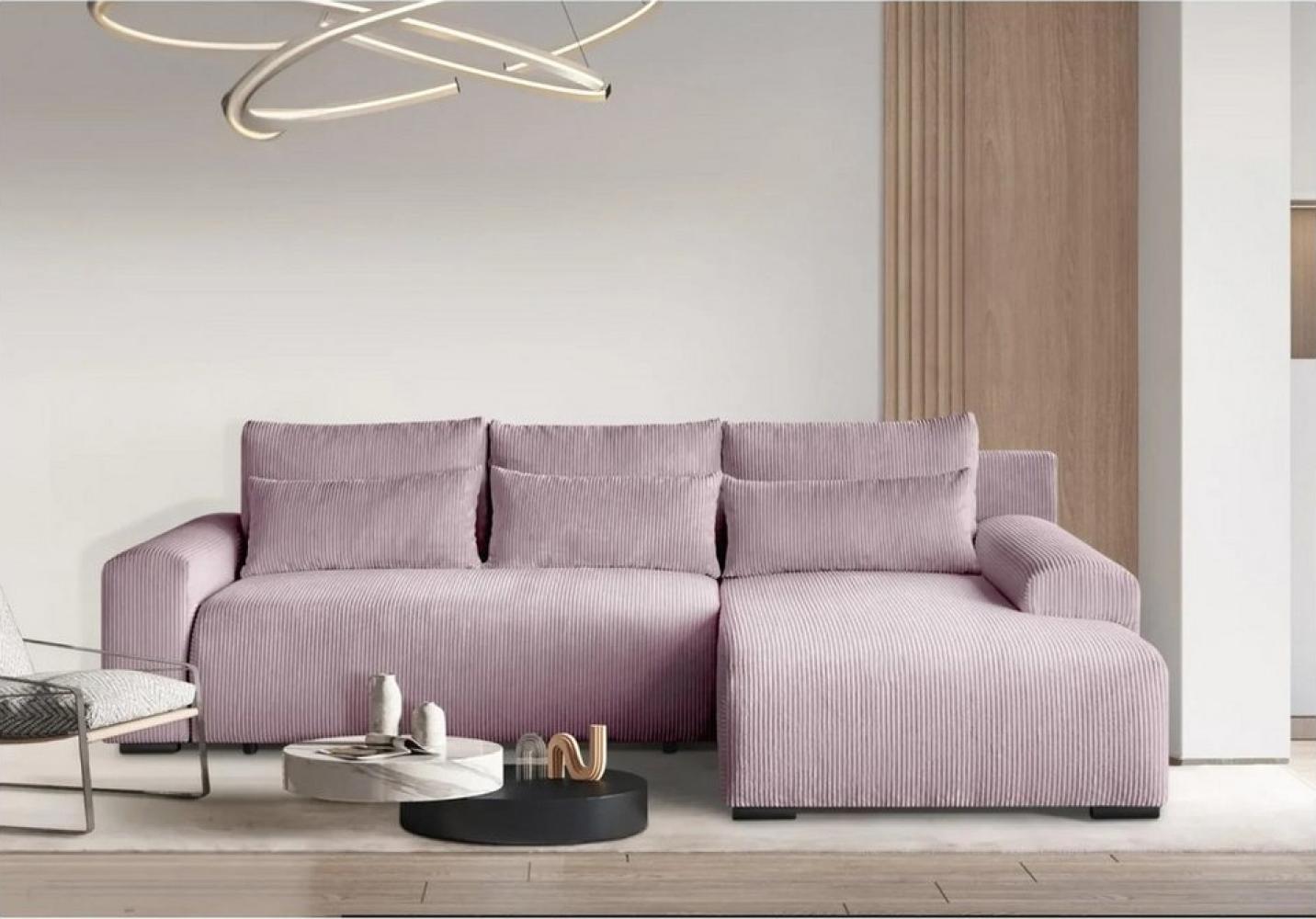 Beautysofa Ecksofa Benny, inkl. Schlaffunktion, Bettkasten, Wellenfedern, stilvoll Polsterecke im modernes Design, L-förmiges Corner Sofa aus Cordstoff Bild 1