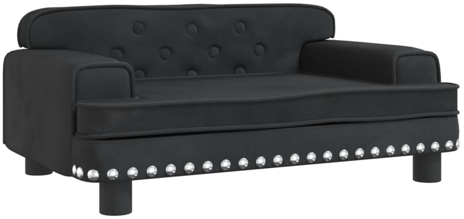 vidaXL Hundebett, Samt schwarz, 30 x 45 x 70 cm Bild 1