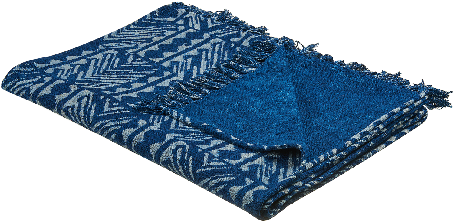 Kuscheldecke SHIVPURI Baumwolle 130 x 180 cm Blau Bild 1