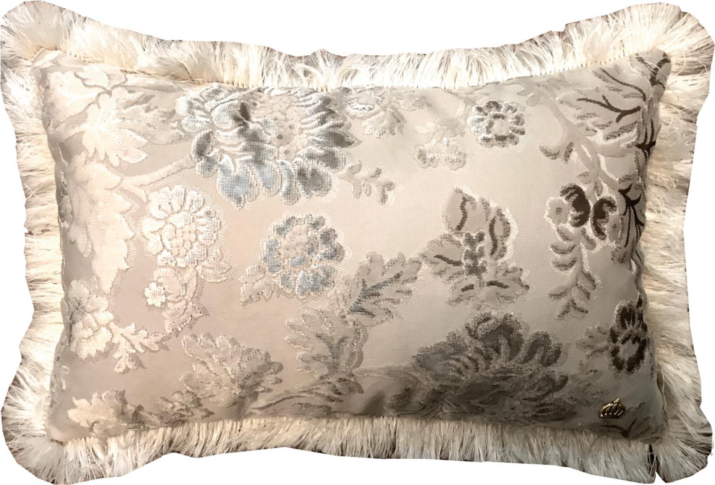 Luxus Kissen Pompöös by Casa Padrino von Harald Glööckler Elegance Collection Barock Muster Creme / Creme 35 x 55 cm - Luxuskissen Bild 1