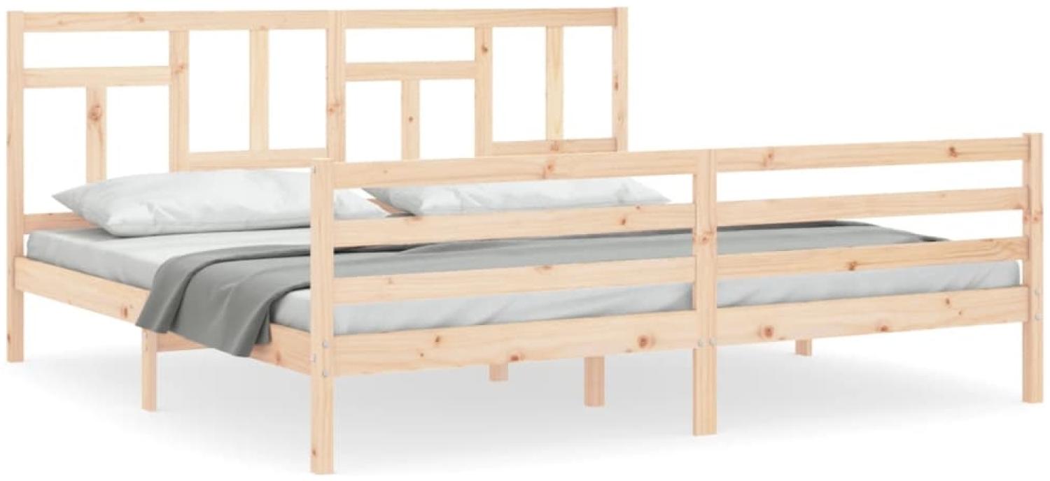 vidaXL Massivholzbett mit Kopfteil 200x200 cm 3194981 Bild 1