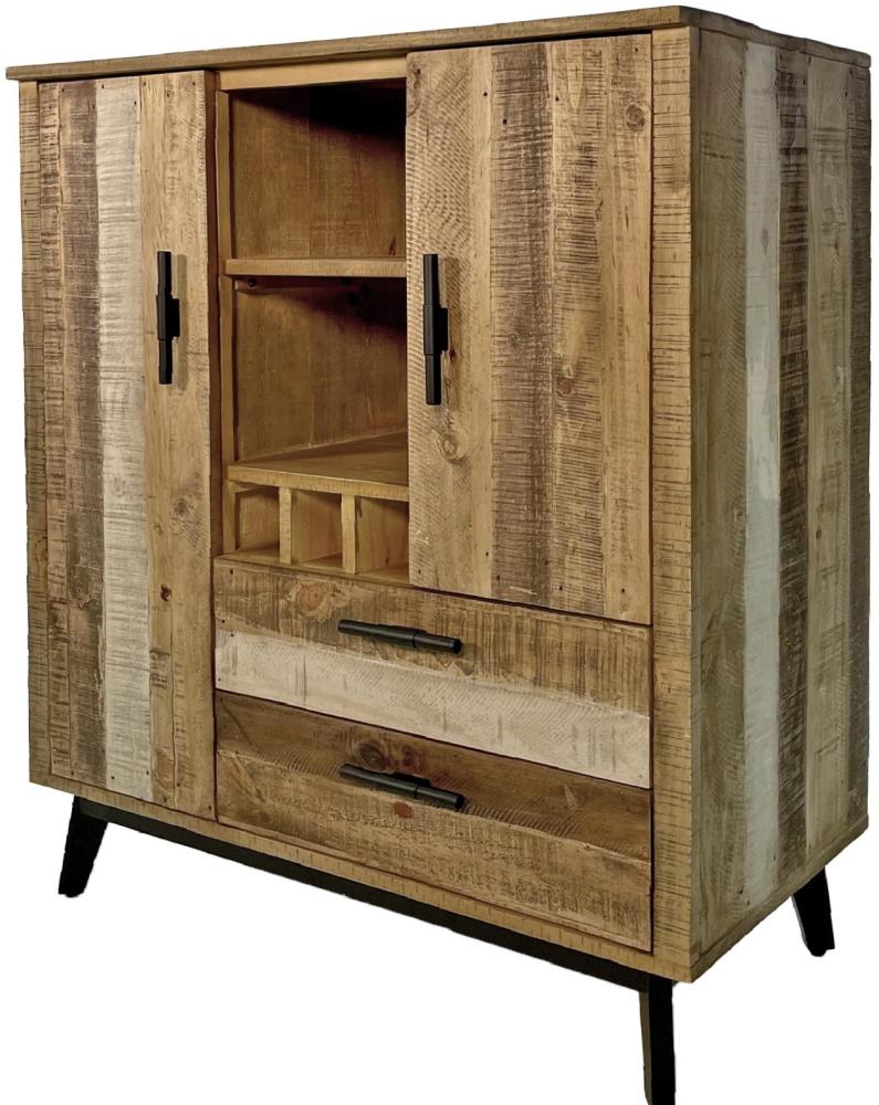 Highboard 'Pier' 98 x 47 x 110 cm Massivholz Bild 1