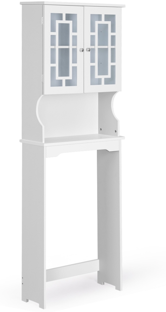 Toilettenschrank Badezimmer Regal Toilettenregal Waschmaschinenschrank mit 3 Regalen Weiß 60 x 22 x 170,5 cm Bild 1