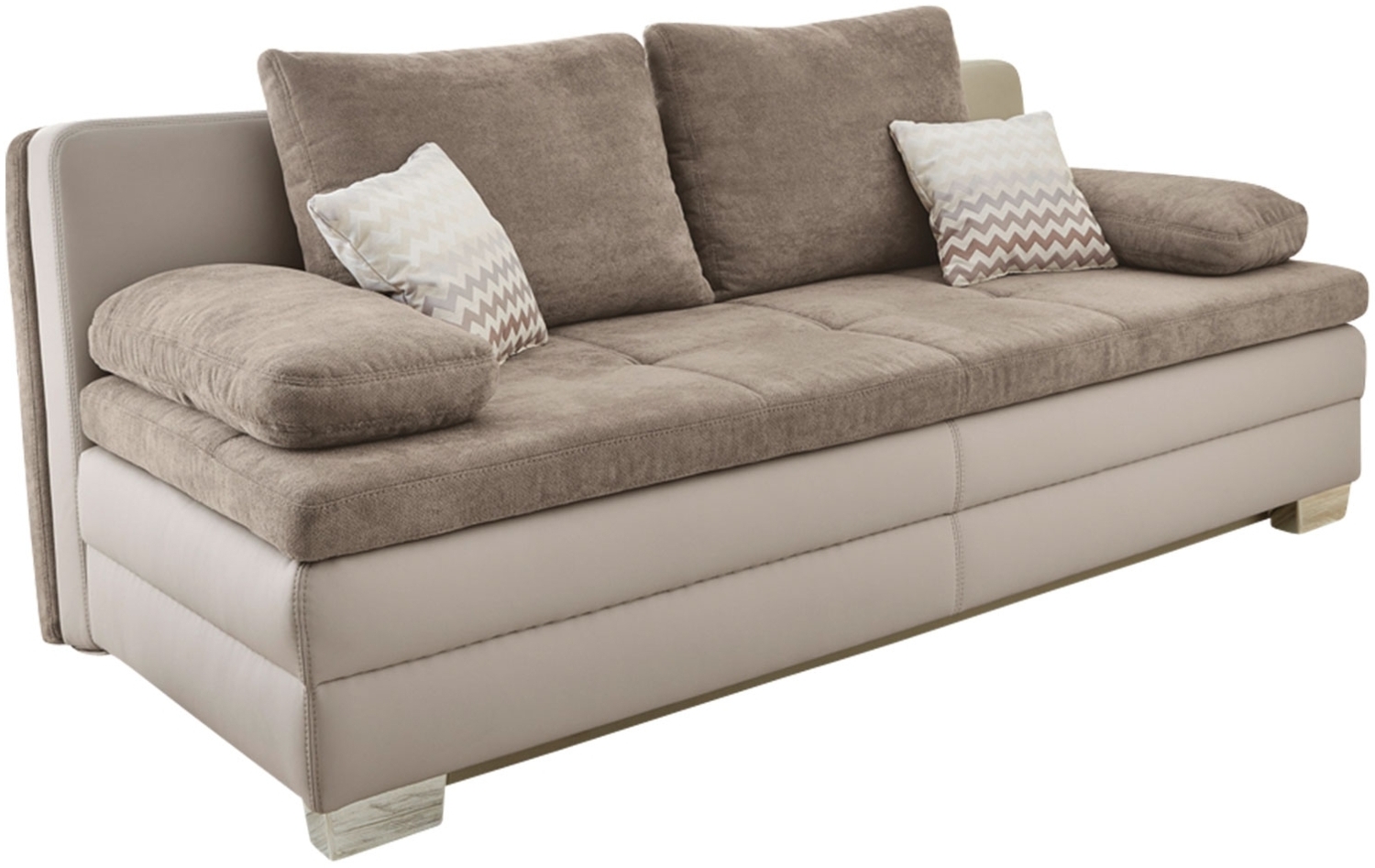 Schlafsofa Landau / Lincoln, Mikrofaser, Braun, 203 x 85 x 106 cm Bild 1