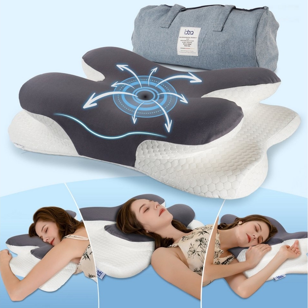 Esun Kopfkissen Memory Foam Kissen Kopfkissen, Ergonomisches Orthopädisches Kissen, Seitenschlafer, Rückenschlafer, Bauchschlafer, Set, Kissen vom OEKO-TEX® und CertiPUR Getestet, Nackenkissen für Erwachsene, Männer, Frauen Bild 1