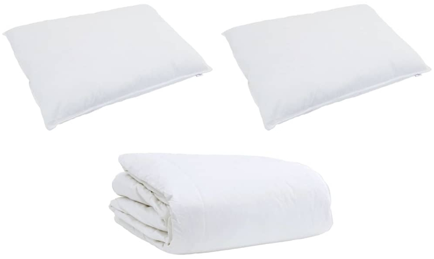 vidaXL Bettdecken Set mit Kissen 3 pcs Weiß Daunenfeder 3377038 Bild 1