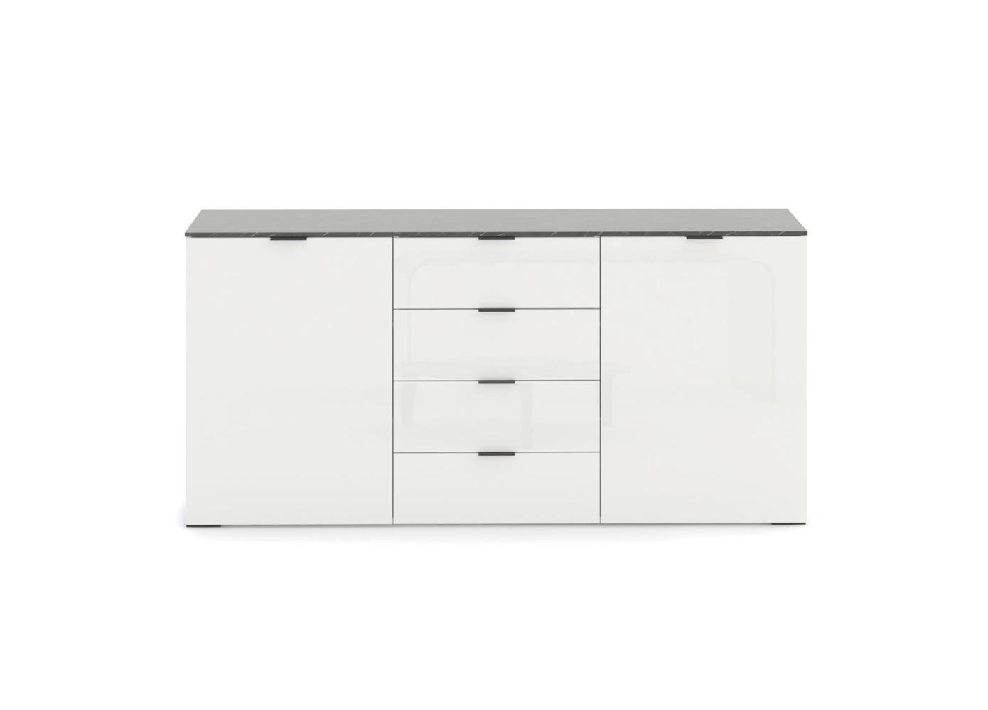 Sideboard >White< in Weiß Hochglanz - 180x86. 8x43 cm (BxHxT) Bild 1