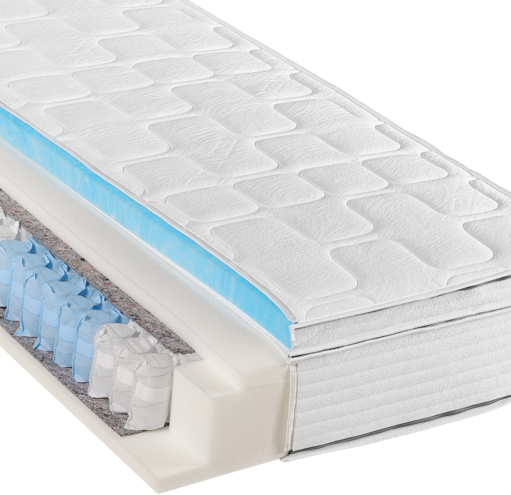 Federkernmatratze BeCo Diamant Plus, 26 cm Luxushöhe, Gelschaum Topper fest integriert, kein Verrutschen Größe 90 x 200 cm Härtegrad H4 (100 kg - 140 kg) Bild 1