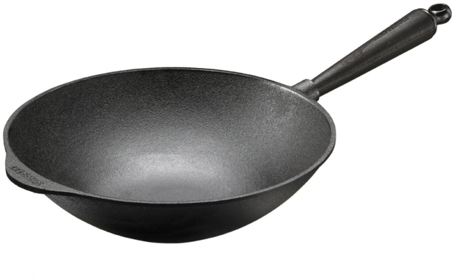 Wok 30 cm aus Gusseisen 0865TS Griff Esche von SKEPPSHULT Bild 1