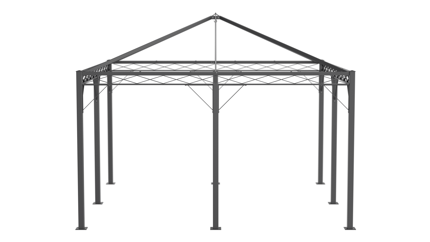 ELEO Pavillon quadratisch Torino 4 x 4 m pulverbeschichtet anthrazit Bild 1