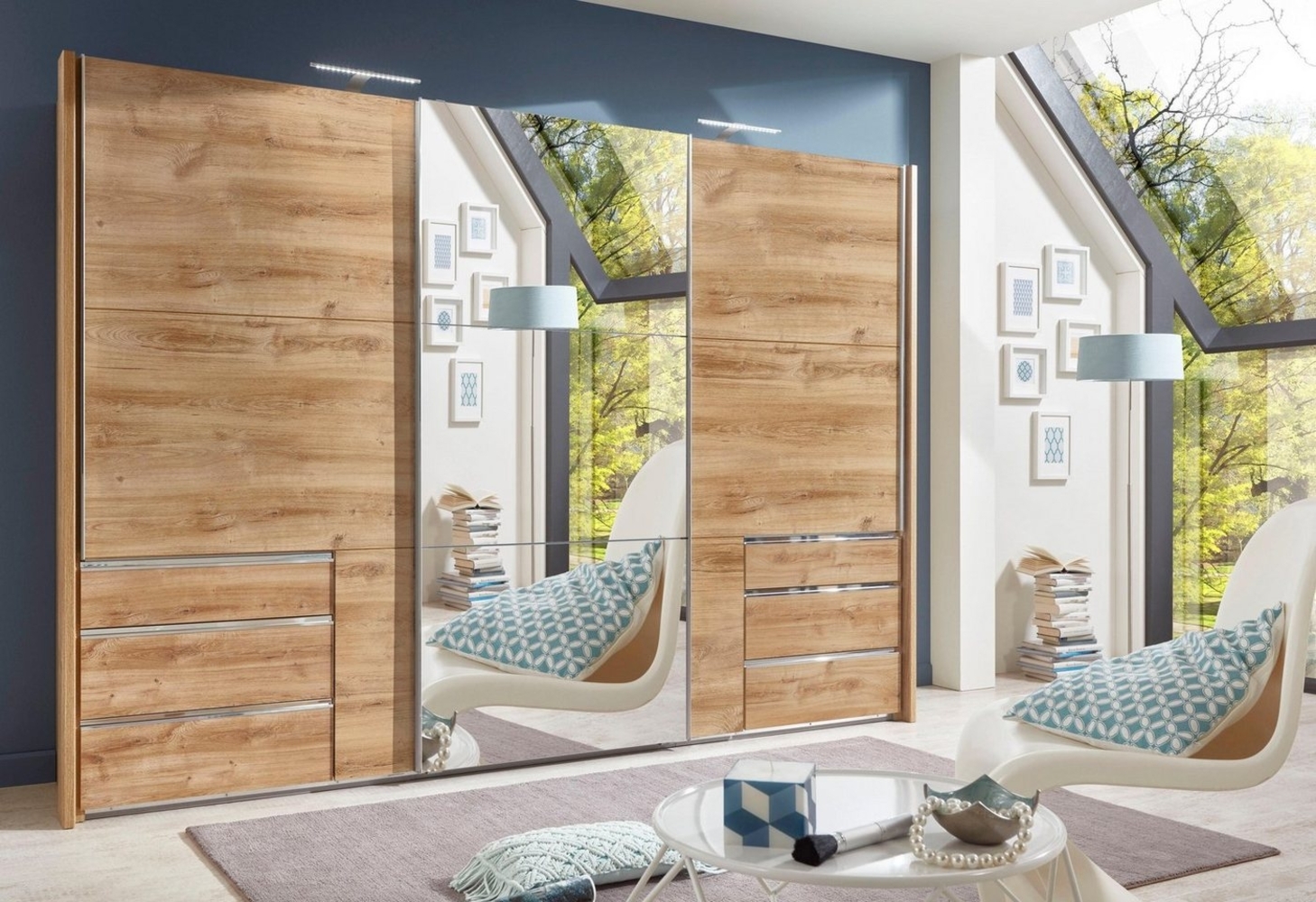 Schwebetürenschrank Level Kleiderschrank mit Spiegel Ausführung wählbar Bild 1