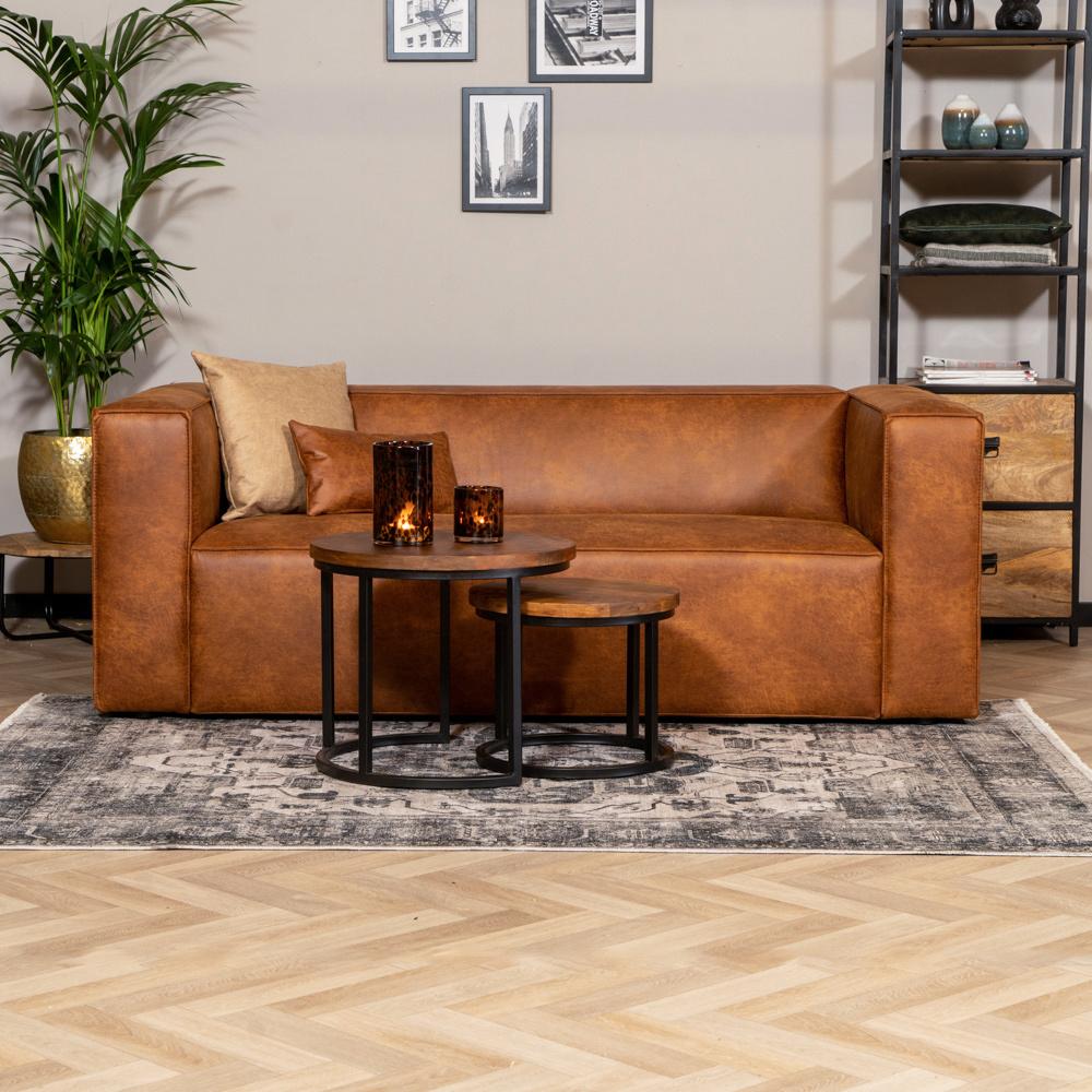 Bronx71 Ledersofa Memphis 2,5-Sitzer cognac Bild 1