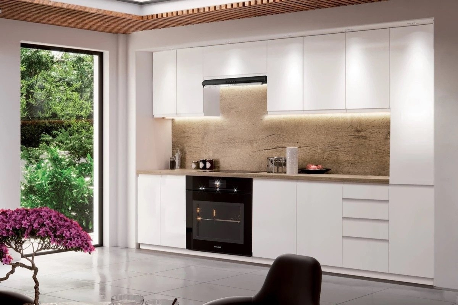 ROYAL24_MARKT Küchenzeile K30-G280 - Aspen - Stilvoller Raum mit innovativen Lösungen, (Komplett Set), Zeitlos - Exklusiv - Top Qualität. Bild 1