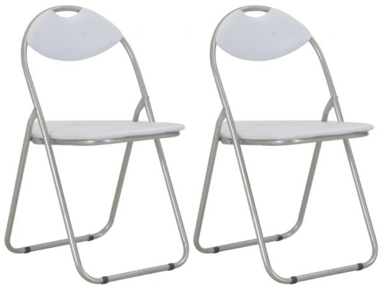 vidaXL Klappbare Esszimmerstühle 2 Stk. Weiß Kunstleder 284408 Bild 1