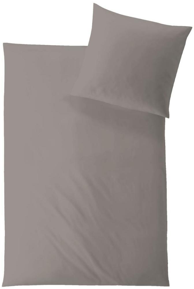 Hefel Tencel™ Lyocell Bettwäsche Classic Uni | 155x220 cm + 80x80 cm | taupe Bild 1