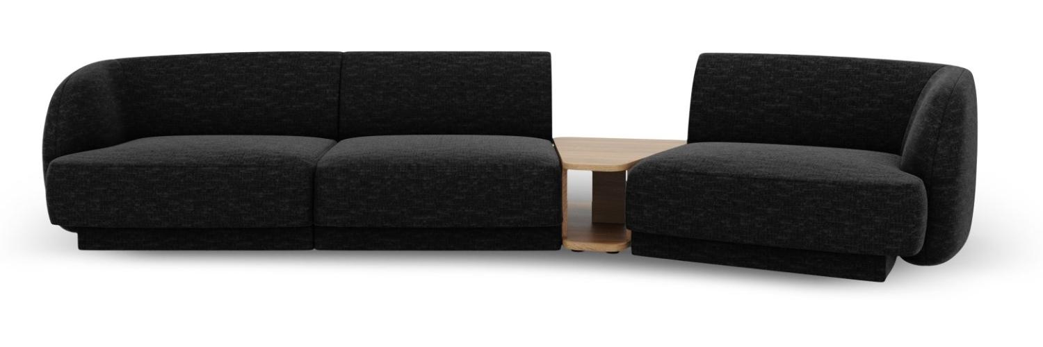 Micadoni Modulares Sofa Miley 3-Sitzer Rechts Chenille Schwarz Bild 1