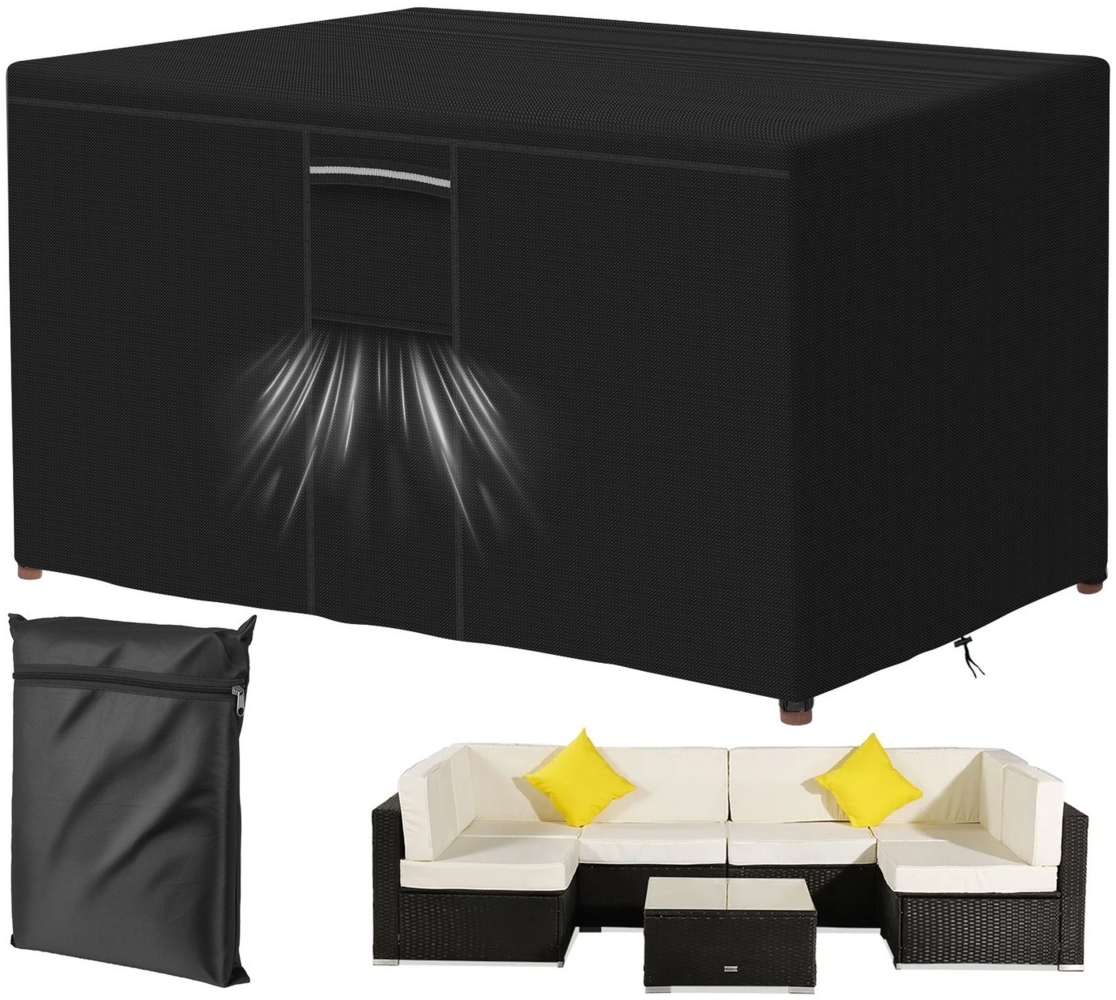 ElitVita Gartenmöbel-Schutzhülle Gartenmöbel Abdeckung Wasserdicht Winterfest, 600D Oxford Gewebe (1-St), mit Belüftungslöcher, für Outdoor Gartentische Terrassenmöbel Bild 1