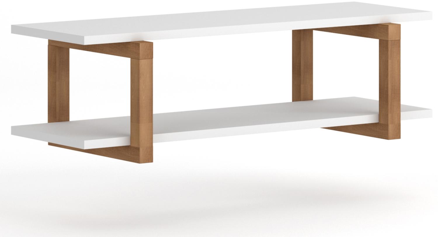 Domando Wandregal Anzio Skandinavisch für Wohnzimmer Breite 80cm, Gestell aus Buche, Weiß Matt Bild 1