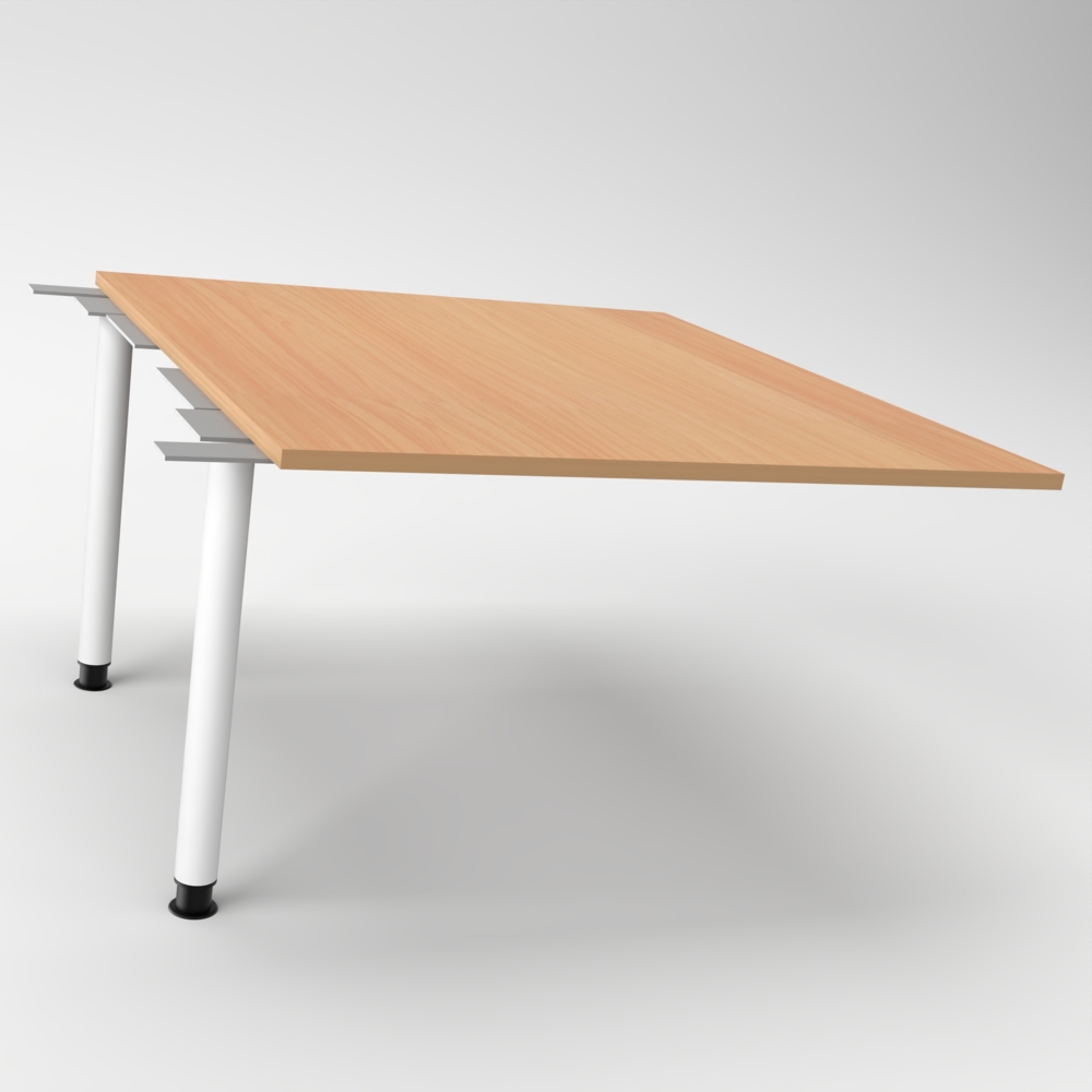 Rheinland Möbel Verkettungsplatte KONTI 120x130 cm – Erweiterungselement in Eiche mit weißen Rundrohrfüßen, Anbautisch für KONTI Konferenztische 280/400/520 cm Bild 1