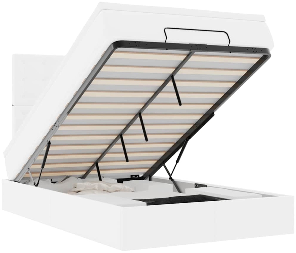 vidaXL Ottoman-Bett mit Matratze Weiß 120x190 cm Kunstleder 3312992 Bild 1