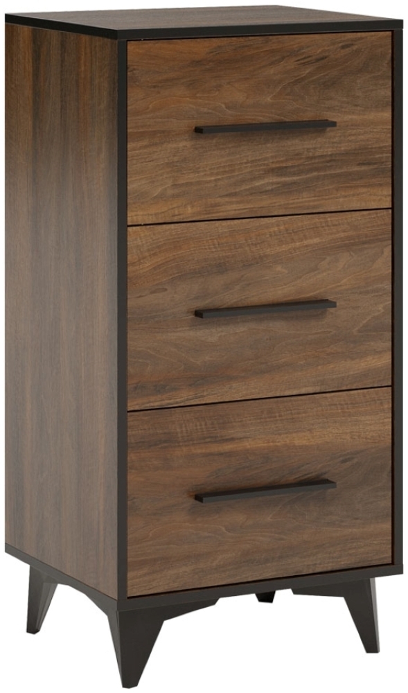 Schubladenkommode "Frida" Kommode Hochkommode 47cm shirin walnuss schwarz Bild 1